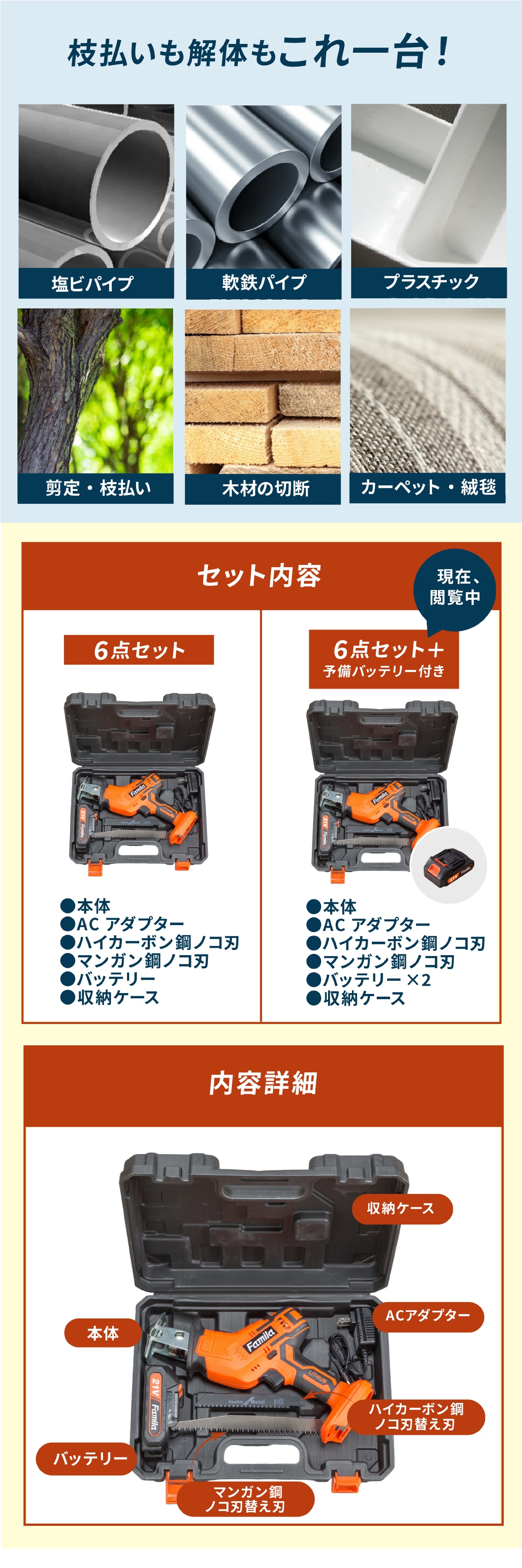 ファミラ 充電式コードレスのこぎり lp06