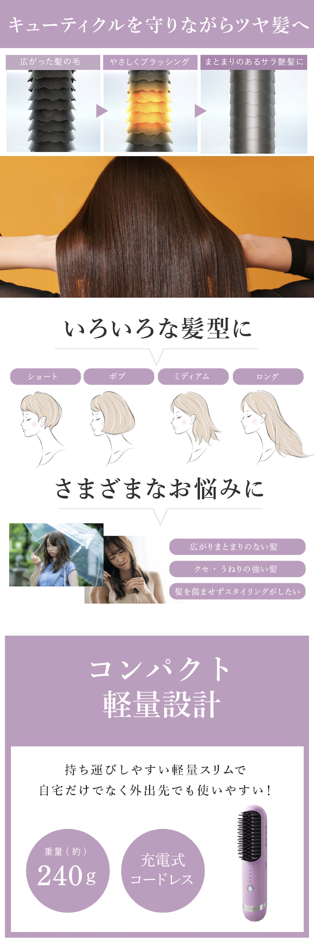 YA‐MAN ヤーマン クリアージュ ヘアアイロンブラシ コードレス YA‐MAN ヤーマン クリアージュ ヘアアイロンブラシ コードレス