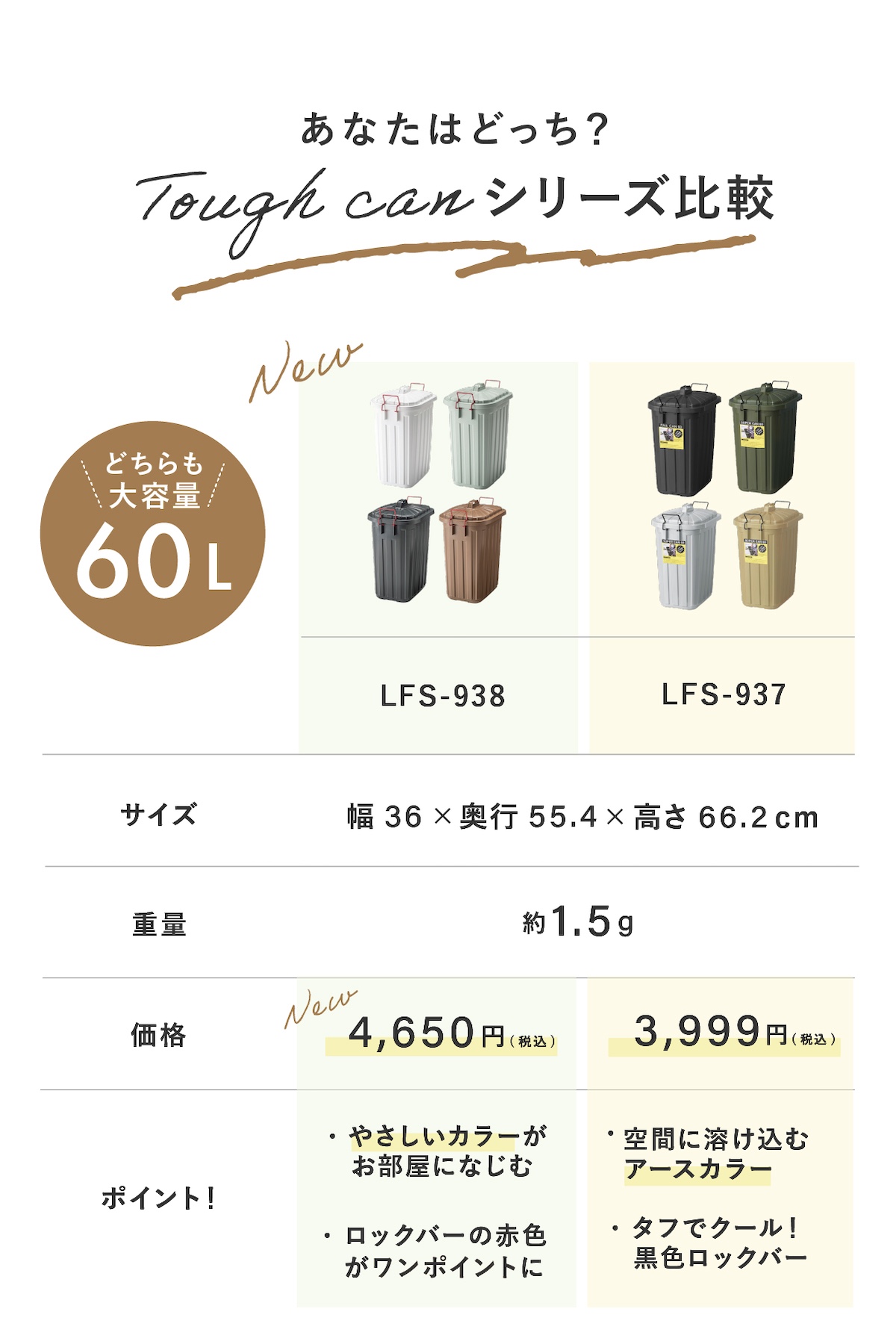 ゴミ箱 60L 60l タフカン ペールカン 11