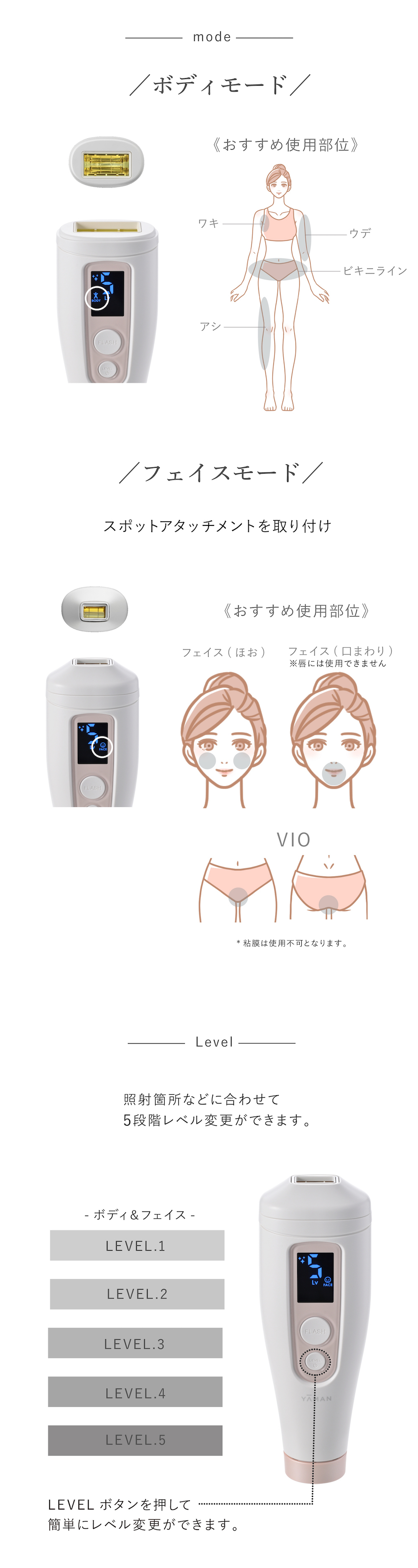 YA‐MAN ヤーマン 脱毛器 レイボーテ Go VIOタイプ STA-213P1 YA‐MAN ヤーマン 脱毛器 レイボーテ Go VIOタイプ STA-213P1