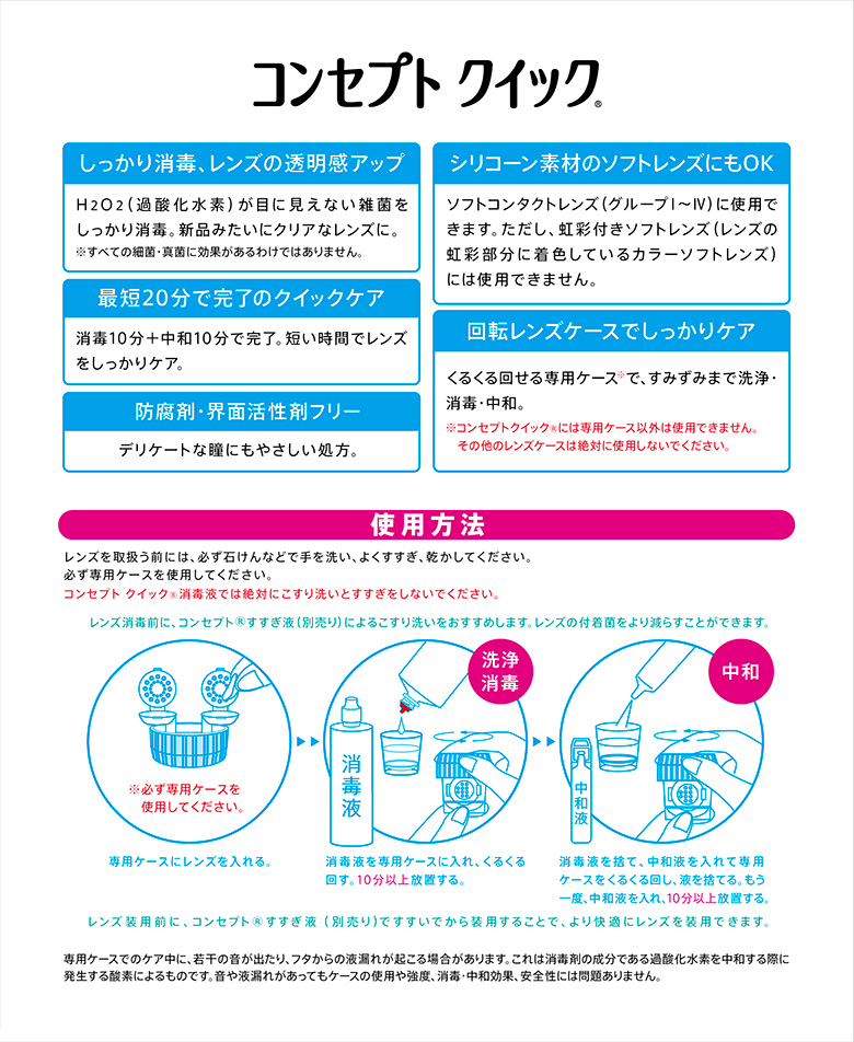 ケア用品 コンセプトクイック 専用ケース付き(消毒液240ml×1本＋中和液