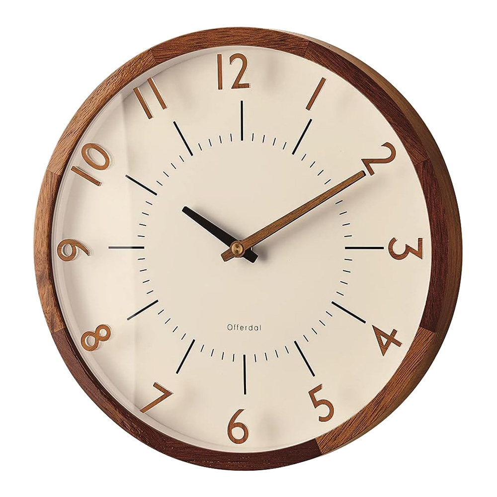 壁掛け時計 ウォールクロック 電波時計 Oland 木製 直径30cm 北欧 ナチュラル シンプル 和風 モダン｜atease｜02