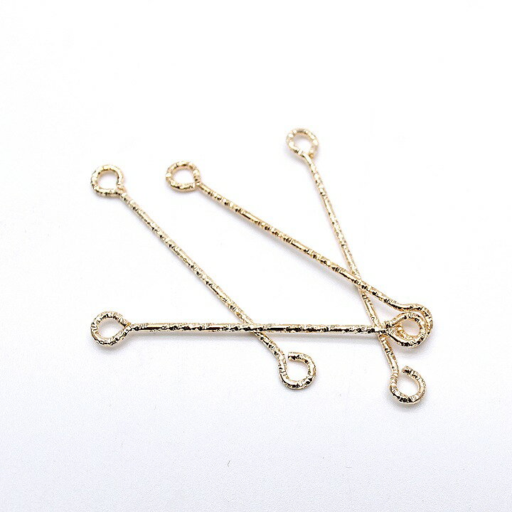 デザイン両端 9ピン 30mm 10本 ゴールド アクセサリーパーツ : あと