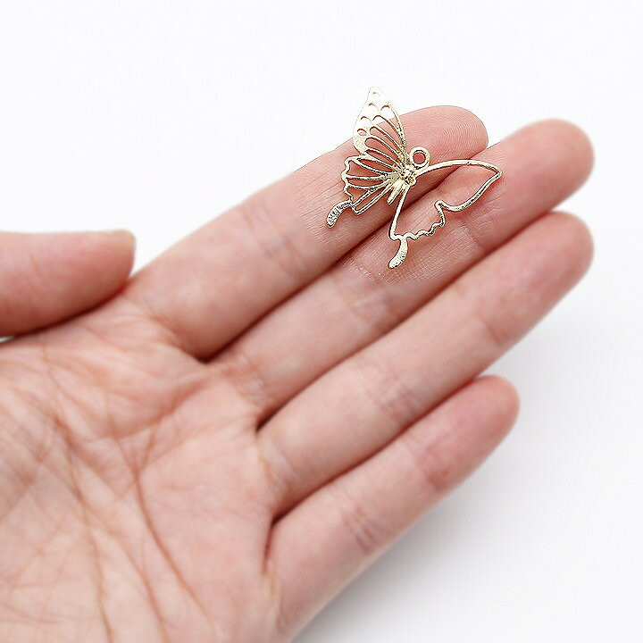 透かし空枠 蝶々B 1個 ゴールド レジンパーツ アクセサリーパーツ