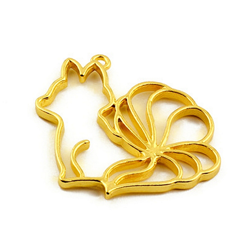 九尾の狐の空枠A 1個 ゴールド レジンパーツ アクセサリーパーツ 9尾