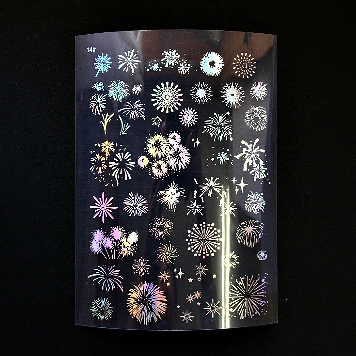 レジン 封入材料 箔押し イラストシート 花火 1枚 : あとりえほのか