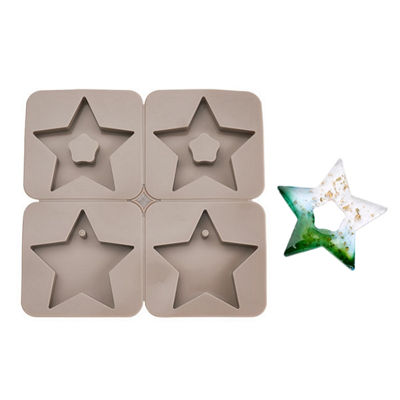 ♡シリコンモールド♡もりもりセット♡未使用♡ アロマワックスサシェ用 シリコンモールド グレー スター＆スター