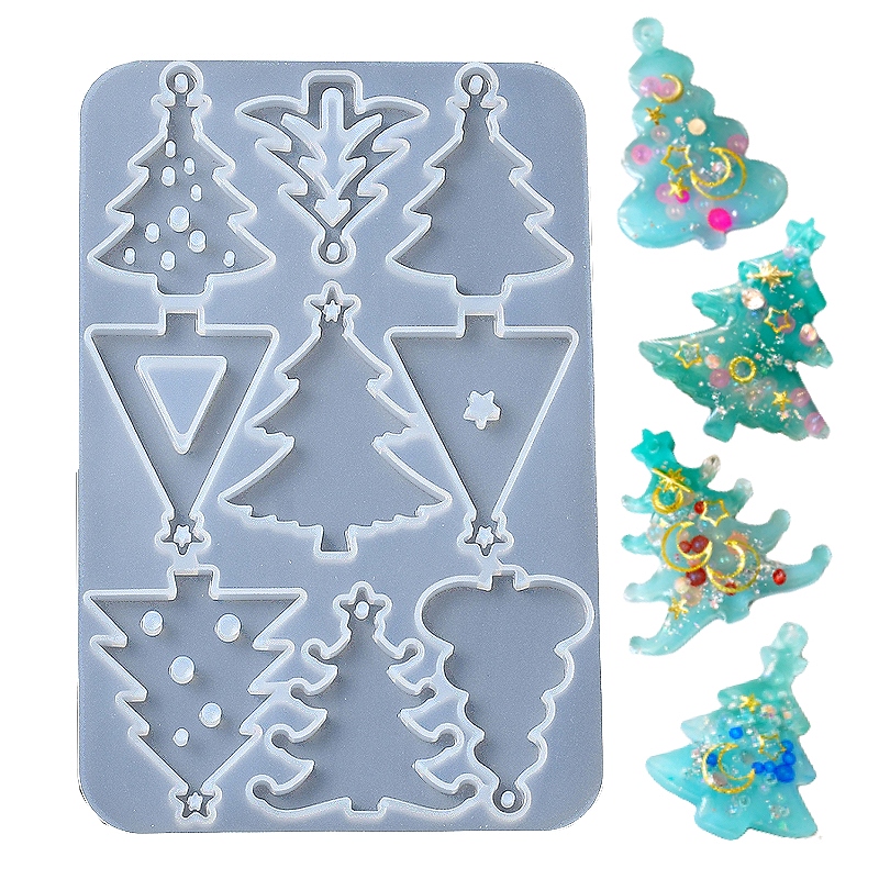 レジン シリコン型 9種作れる小さなクリスマスツリーモールド : あと