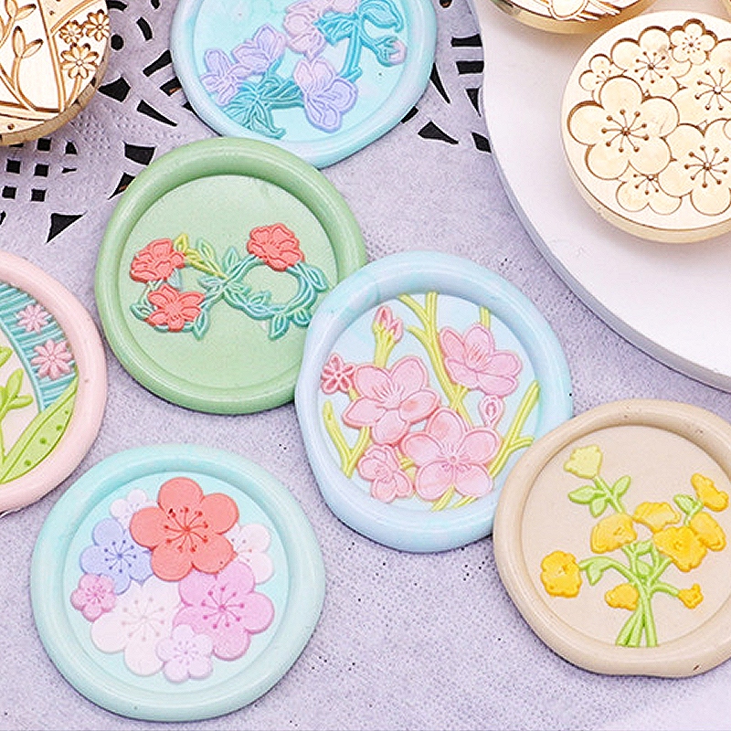 ヘッドのみ】シーリングワックス用 スタンプヘッド 25mm 梅の花 : あと