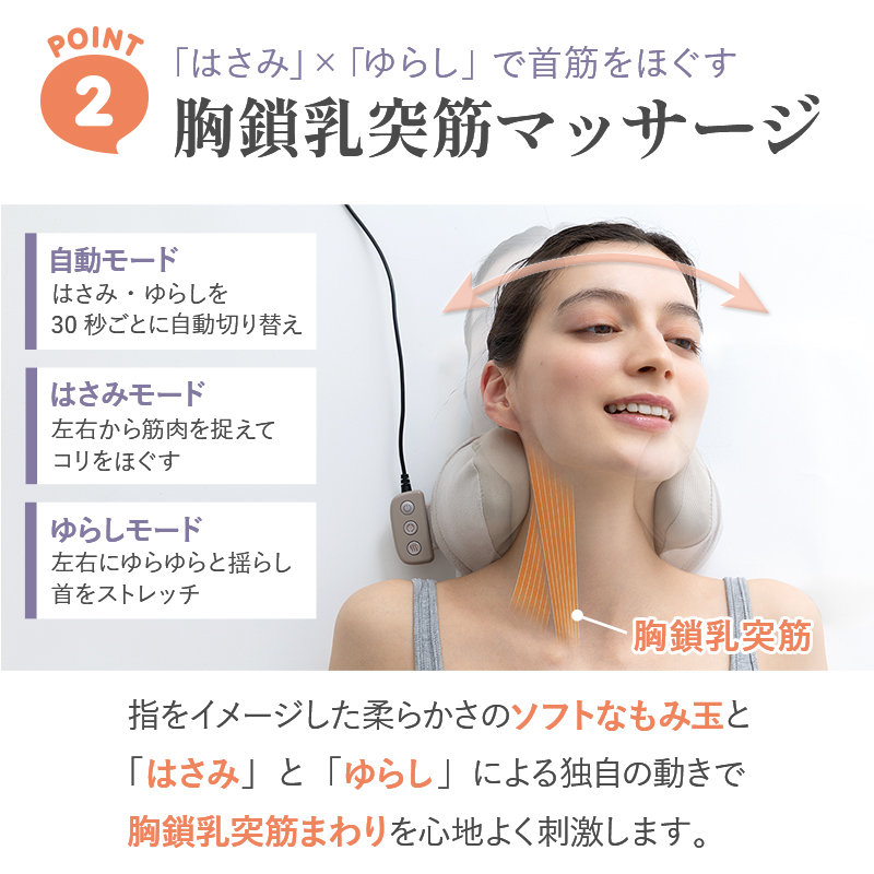 ポイント2、胸鎖乳突筋マッサージ