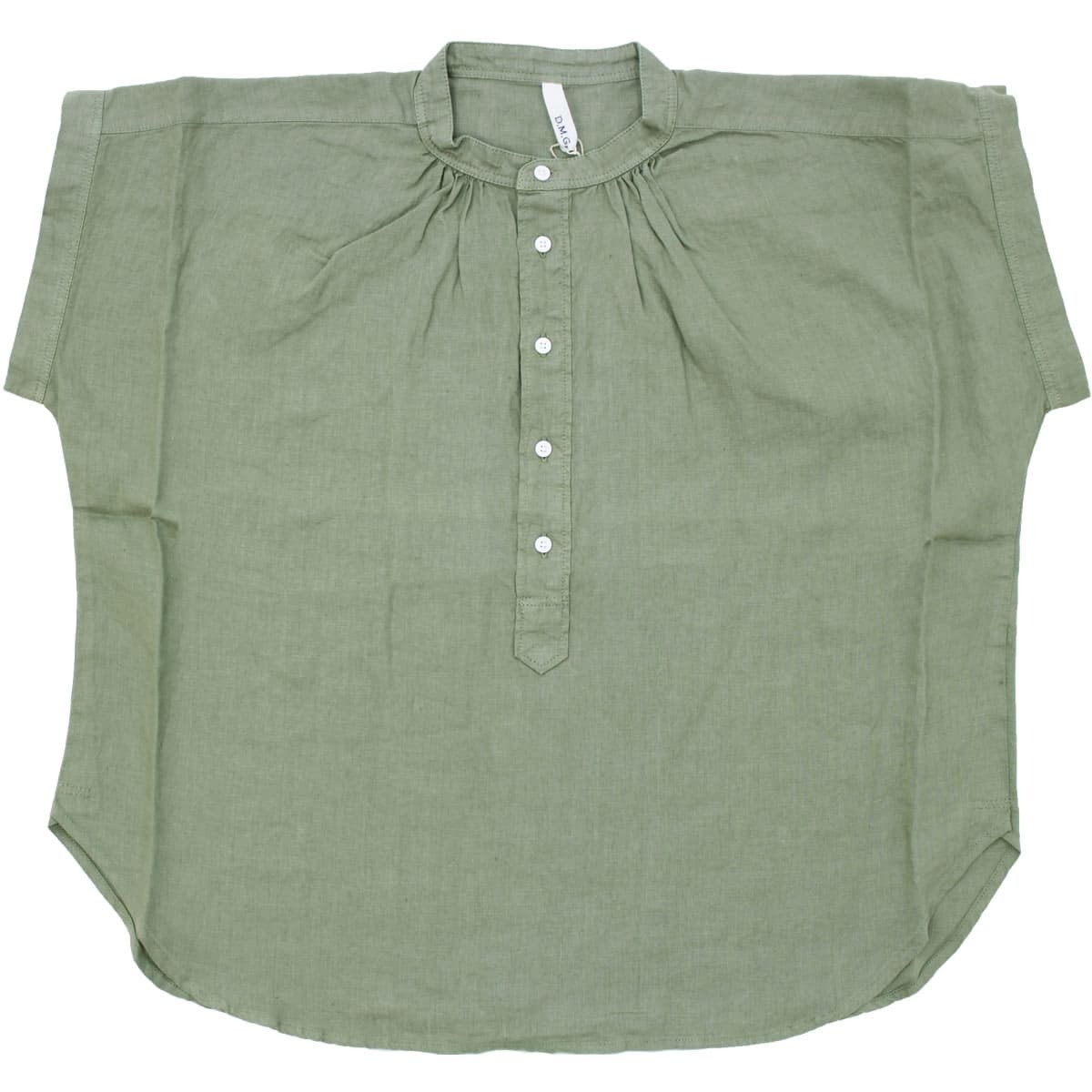 D.M.G. ドミンゴ DMG S/S リネン 半袖 プルオーバー スタンドシャツ