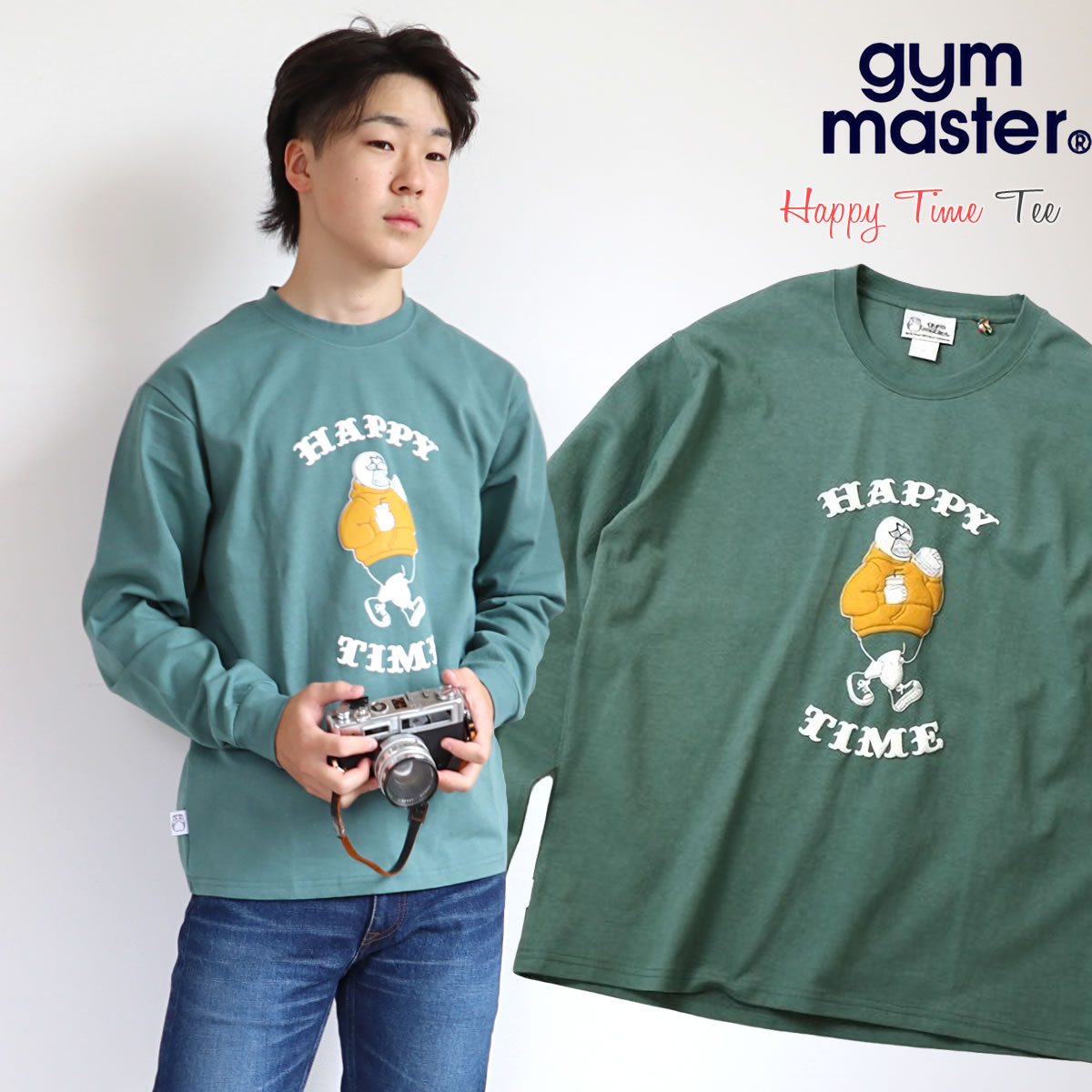 プリントTシャツ ジムマスター Gym Master ハッピータイム 覆面レスラー ロングスリーブカ...