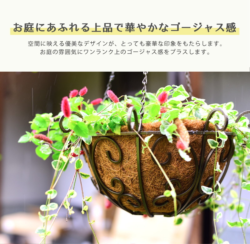 吊り下げ用プランター ガーデニング用バスケット ゴージャスアイアン
