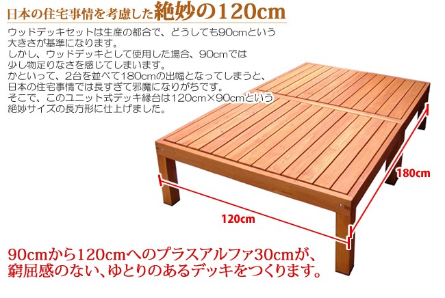 【送料無料】アルミ製滑り止め縁台×2台 ユニット式デッキ縁台 2台セット 木製 おしゃれ : ガーデン