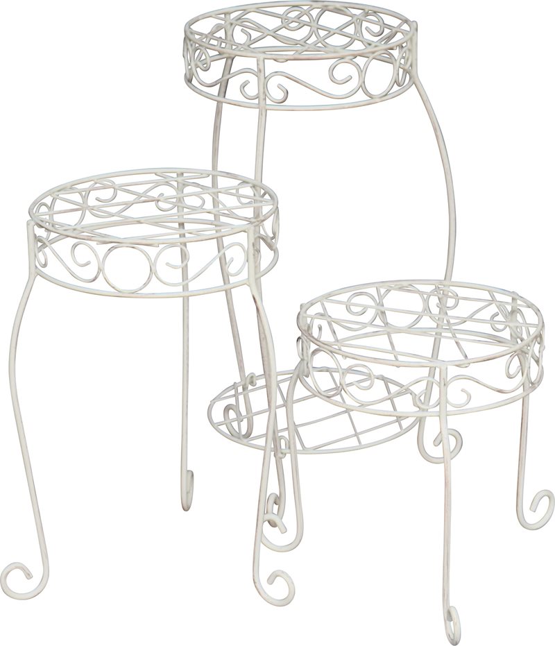 ゴージャスアイアン フラワースタンド3サイズセット プランター 寄せ