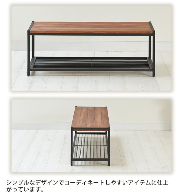ローボード テレビ台 木製 スチール 無垢板 アイアン*ウッド テレビ