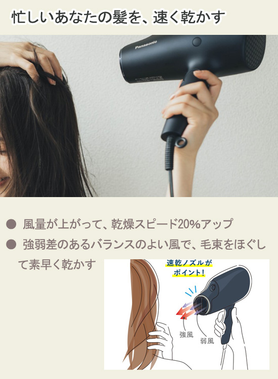 Panasonic ナノイー ヘアドライヤー EH-NA0G ナノケア ヘアケア 概要 ヘアードライヤー ナノケア EH-NA0G | ヘアケア