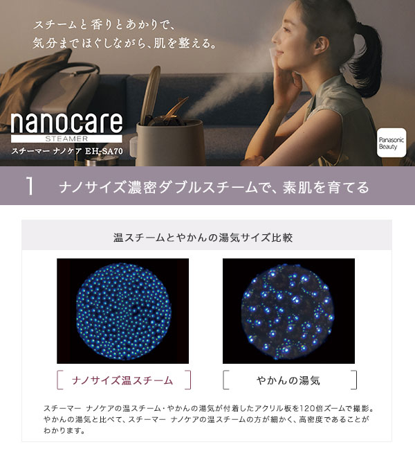ナノケア パナソニック Panasonic スチーマーナノケア EH-SA70-H [濃密