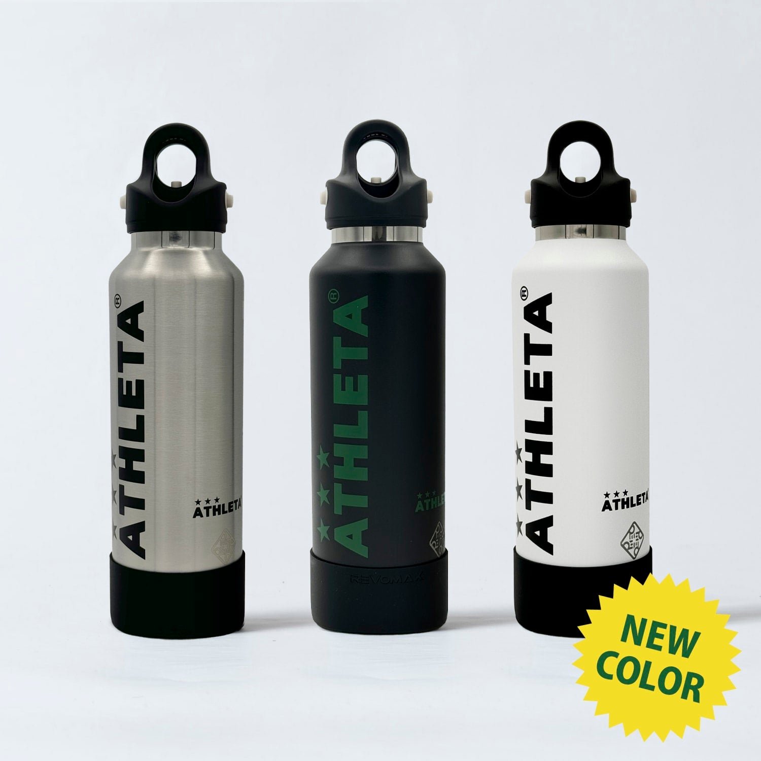 アスレタATHLETA 公式REVOMAX水筒黒×グリーン東京ヴェルディカラー ATHLETA（アスレタ） REVOMAX 真空耐熱ボトル【20oz】（同色シリコン