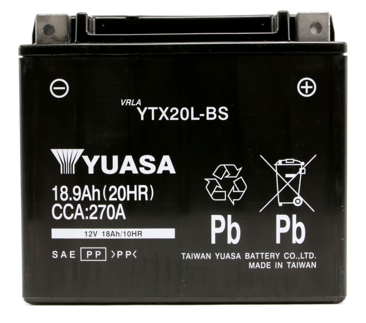 台湾YUASA YTX20L-BS 液入り充電済み 1年保証付き 互換 GTX20L-BS PWC