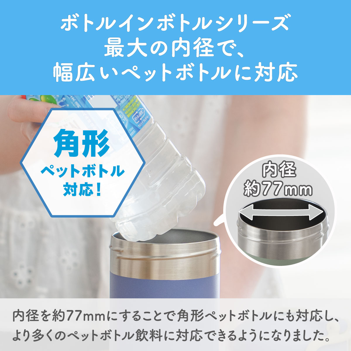 アトラス ペットボトルホルダー 水筒 保冷 保温 角形ペッドボトル対応 ペットボトルクーラー 500ml 650ml 真空断熱 折りたたみ 熱中症対策 水分補給 ABIB-E2 | Atlas（キッチン、日用品） | 13