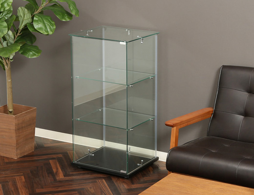 ガラスケース 大型 シンプル 全面 コレクションケース 3段 大容量 収納