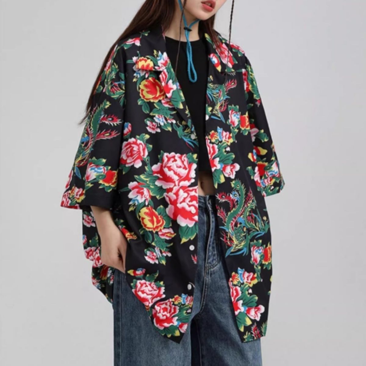 シャツ 花柄プリント 半袖 ゆったり 2color 韓国 L3297 Amazon.co.jp: 通気速乾アロハシャツ プリント アロハシャツ 夏