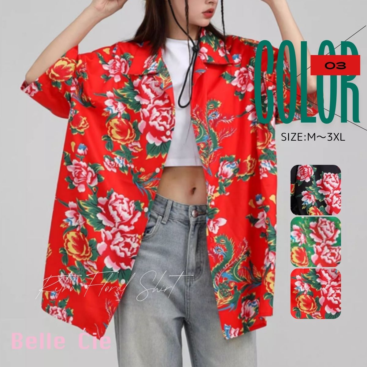 NICENESS　Madan　シャツ　赤花柄 NICENESS / Madan (Pink) | twelve