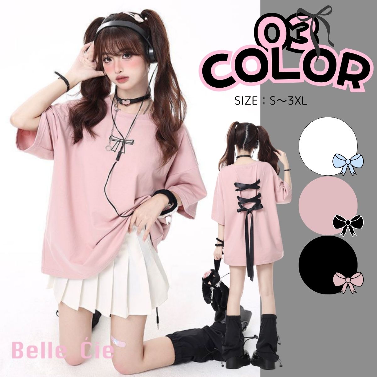 Belle Cie（ベルシー） Tシャツ トップス 半袖 サブカル系 地雷系 