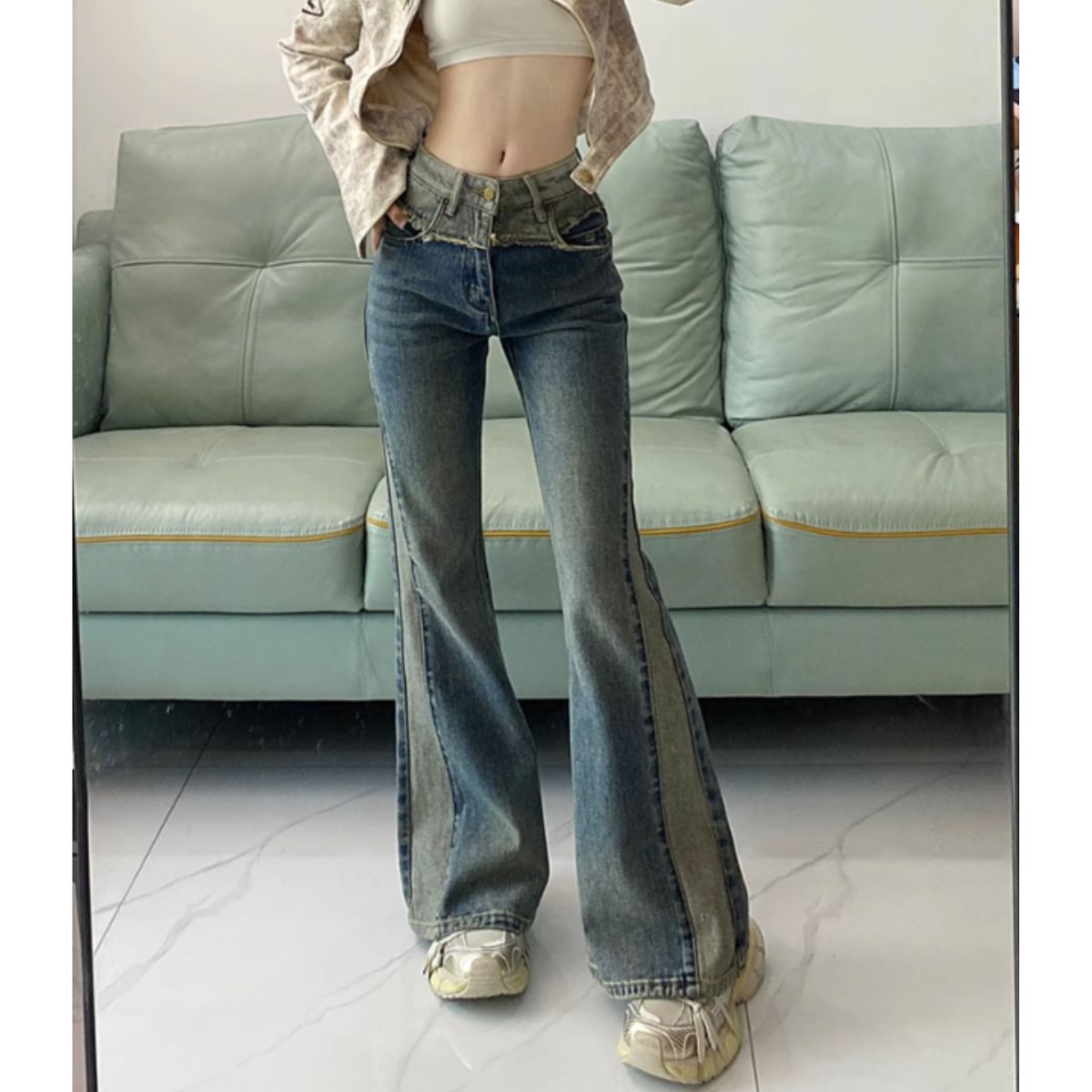 Belle Cie デニムパンツ ベルボトム ブーツカット フレア