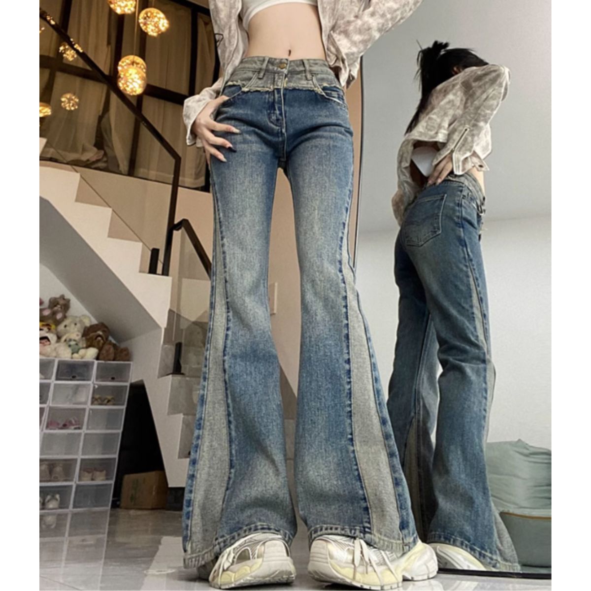 Belle Cie（ベルシー） デニムパンツ ベルボトム ブーツカット フレア