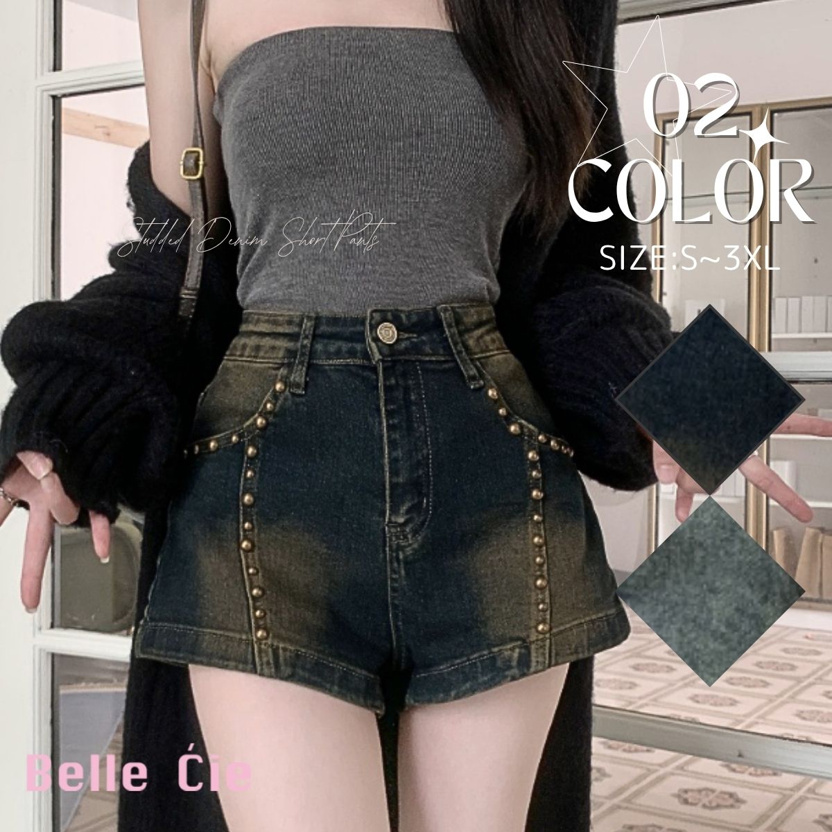 Belle Cie（ベルシー） ショートパンツ デニムパンツ ミニ丈 ボトムス