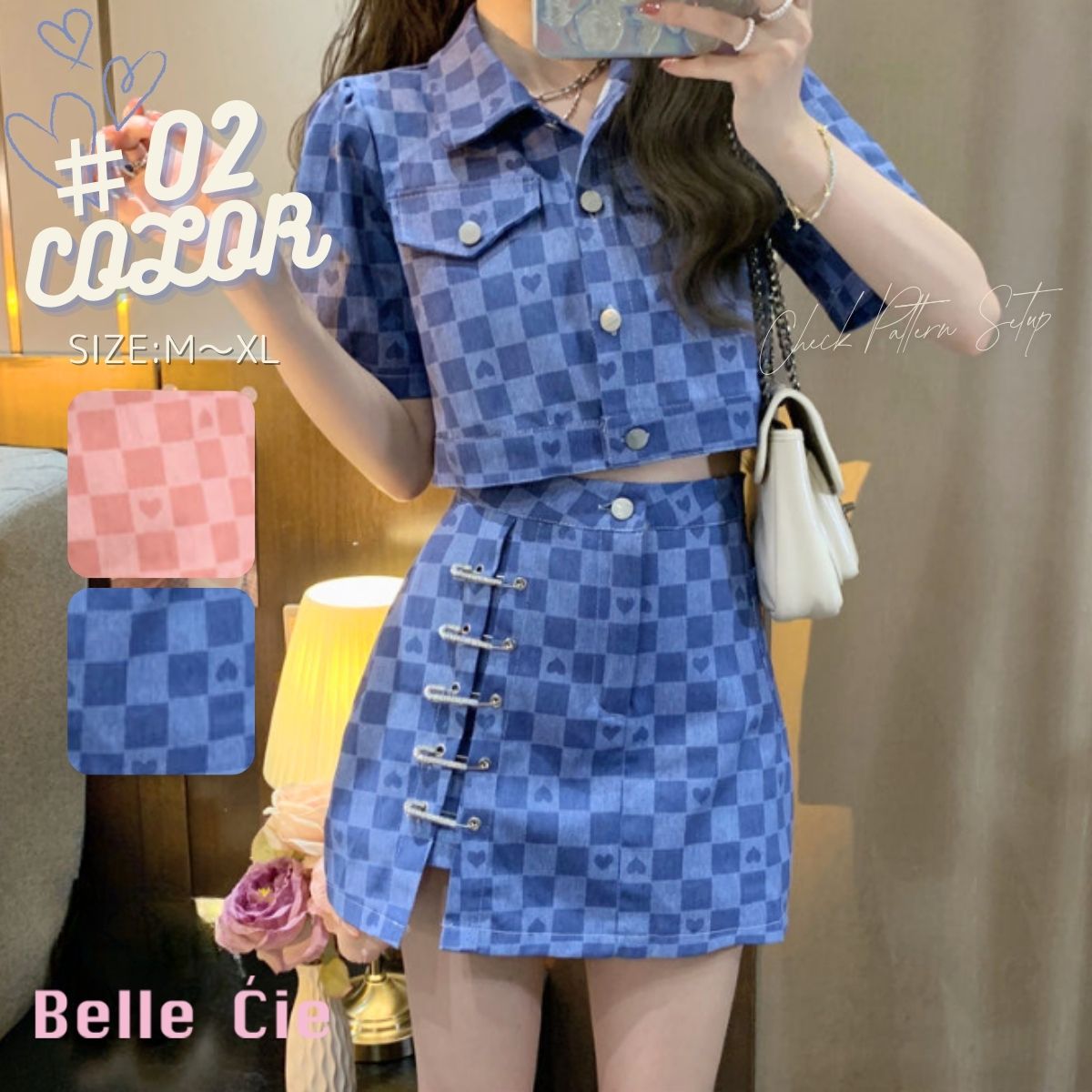Belle Cie（ベルシー） セットアップ スカート ジャケット 半袖 
