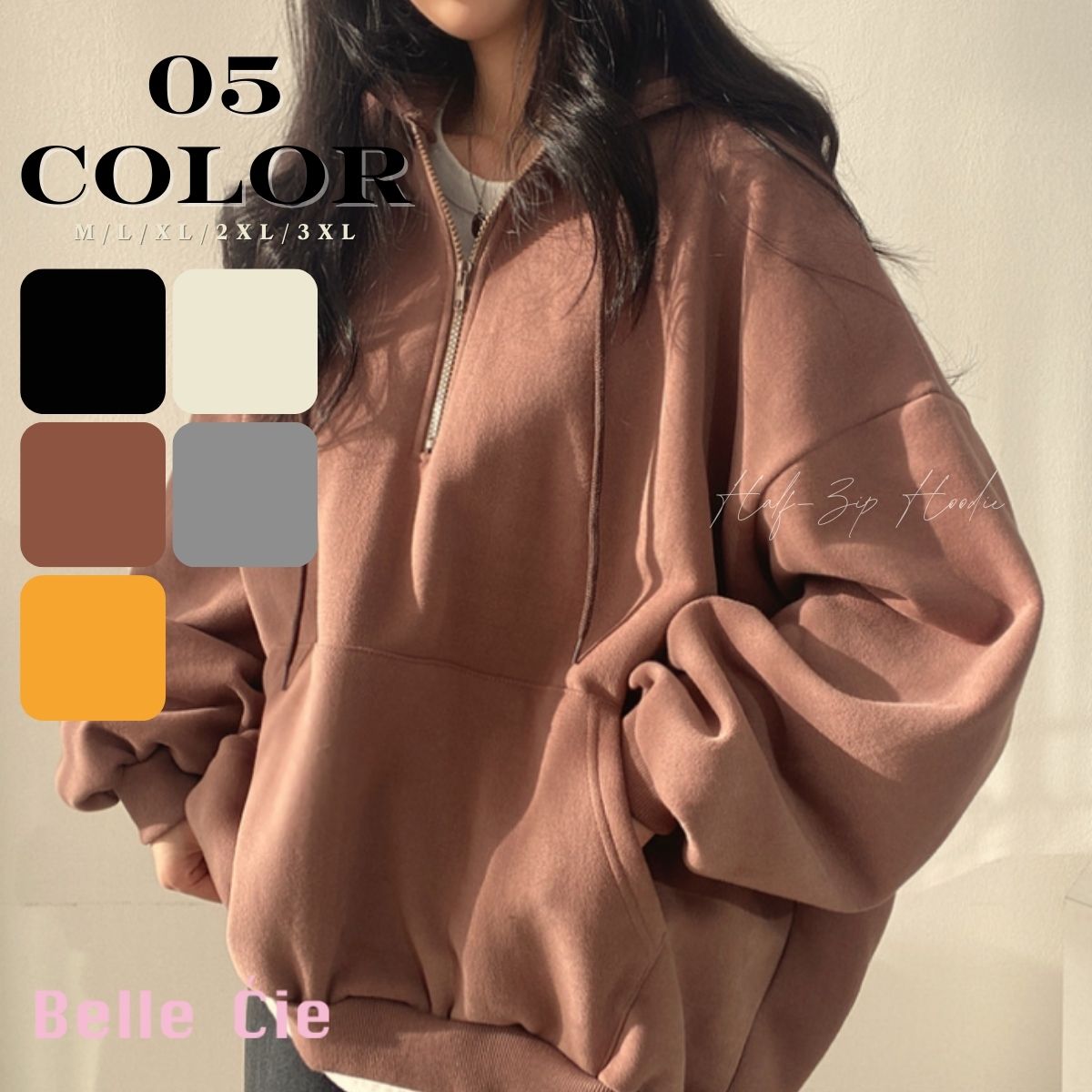Belle Cie（ベルシー） パーカー スウェット プルオーバー ハーフ 