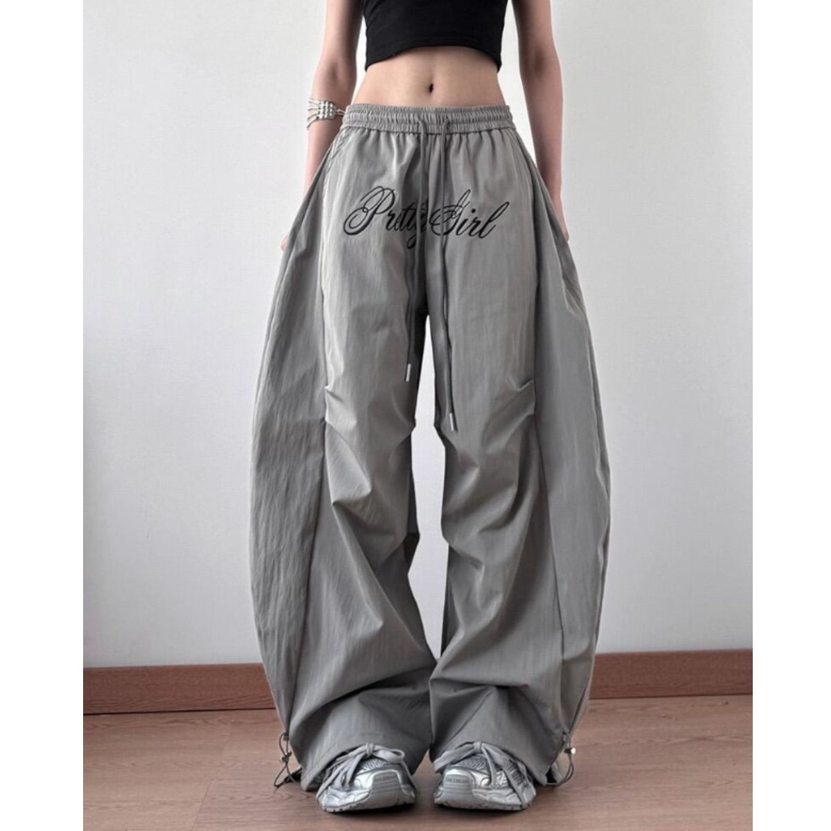 Belle Cie（ベルシー） ワイドパンツ Y2K ゆるだぼ ロゴ ストリート