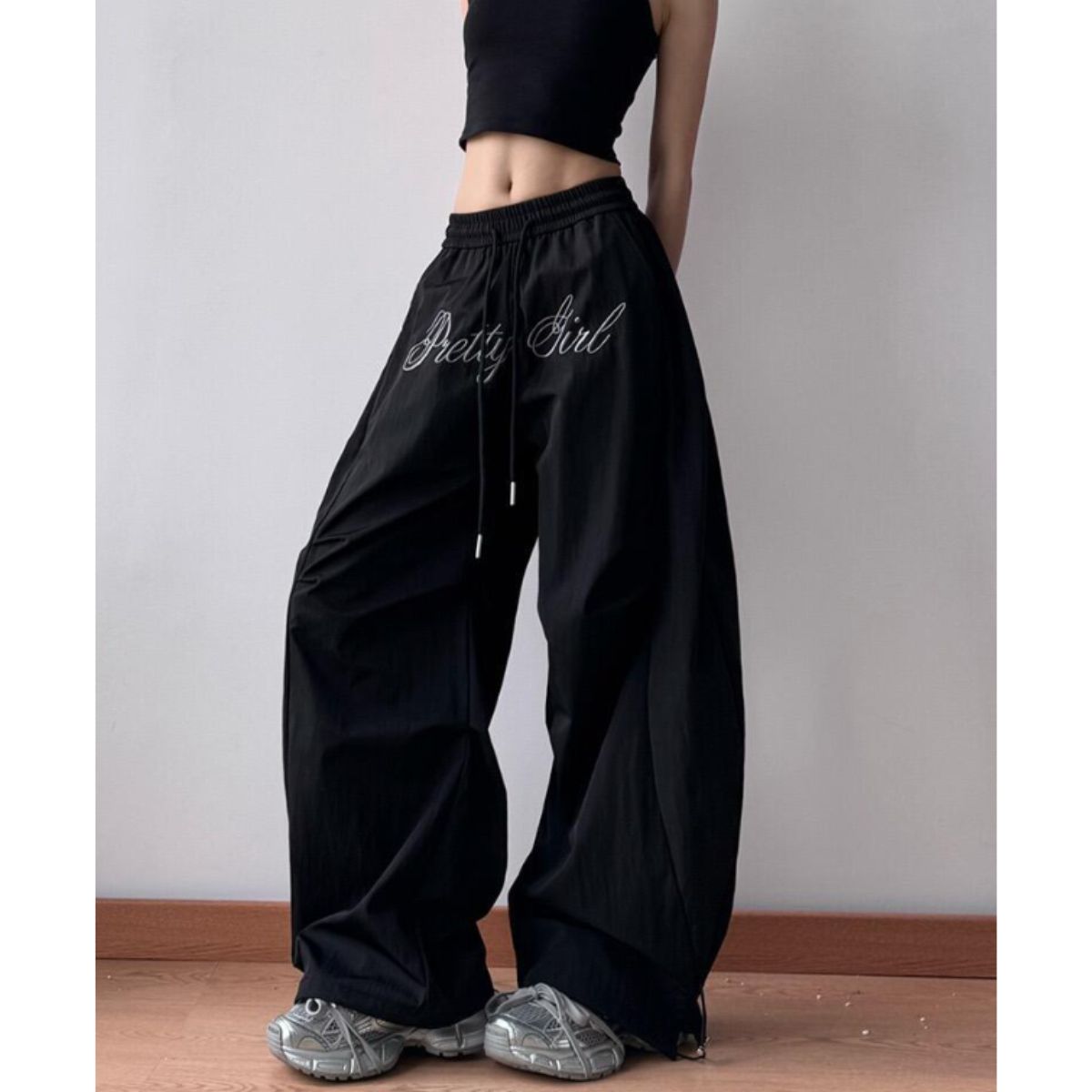 Belle Cie（ベルシー） ワイドパンツ Y2K ゆるだぼ ロゴ ストリート