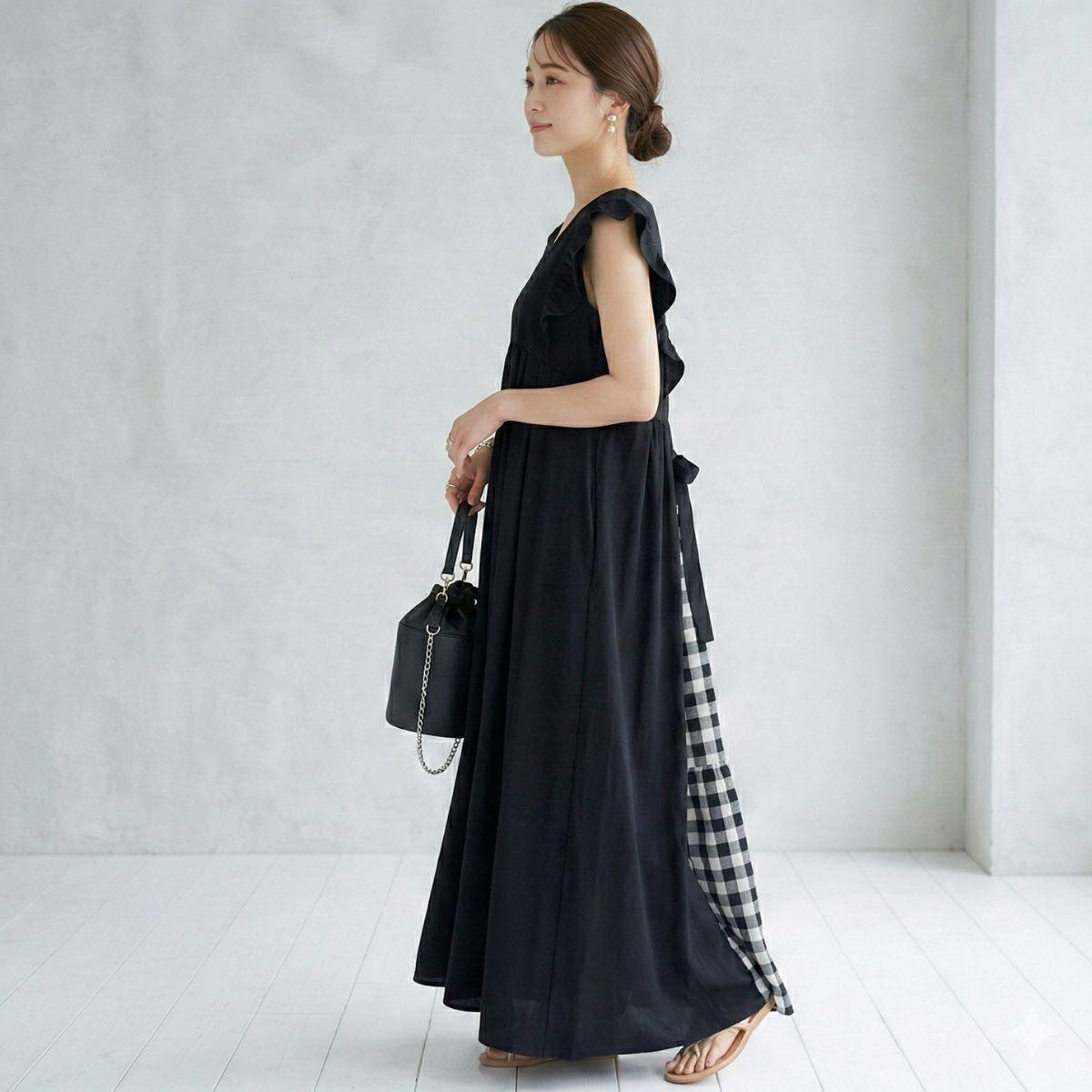 Belle Cie（ベルシー） ワンピース フレア ノースリーブ ロング