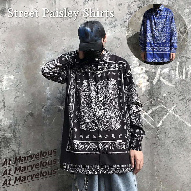 At Marvelous（アットマーベラス） ペイズリーパネルビッグシャツ 長袖