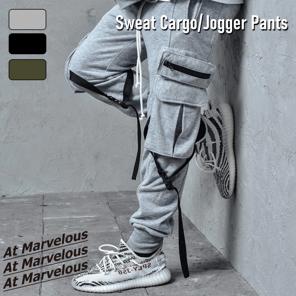 スウェット カーゴ ジョガーパンツ メンズ ストリートファッション ボトムス