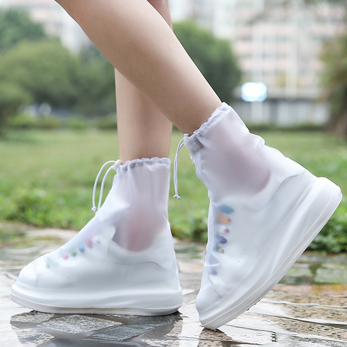 シューズカバー 防水 レインブーツ 雨具 ホワイト 長靴 靴カバー