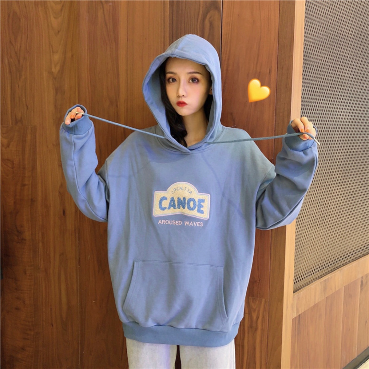 サガラ刺繍ワッペンパーカー フードトレーナー スウェット レディース 
