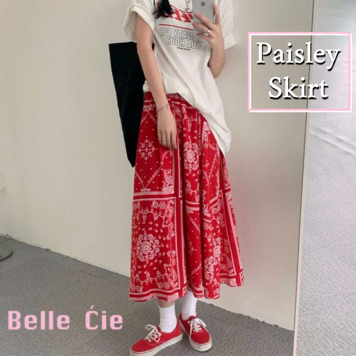 Belle Cie ペイズリーロングスカート レディースボトムス