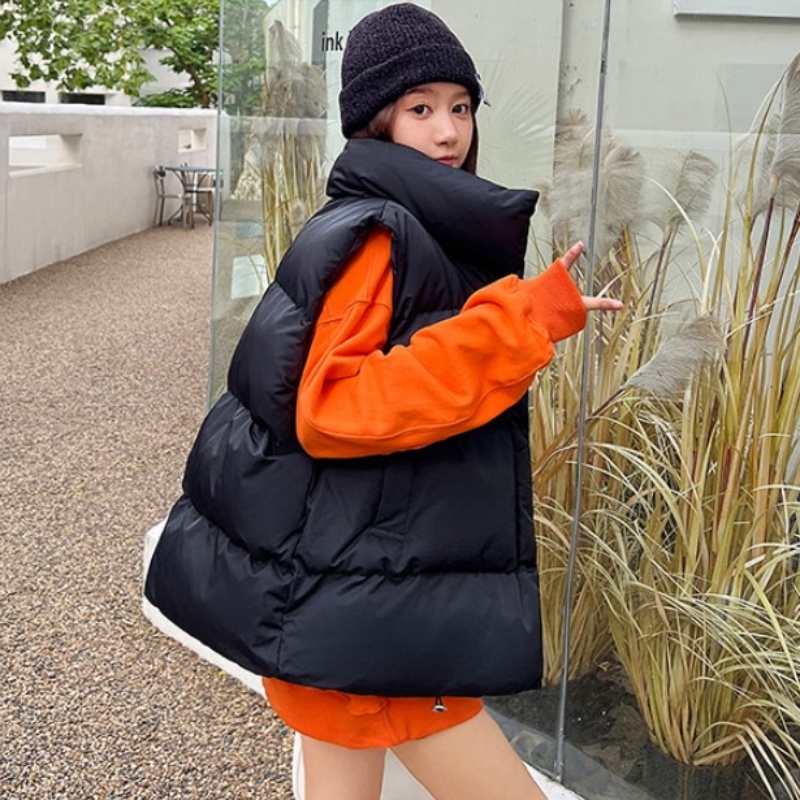 中綿ベスト レディース 韓国ファッション アウター ジャケット ファイバー ダウン 大きいサイズ 秋冬 服