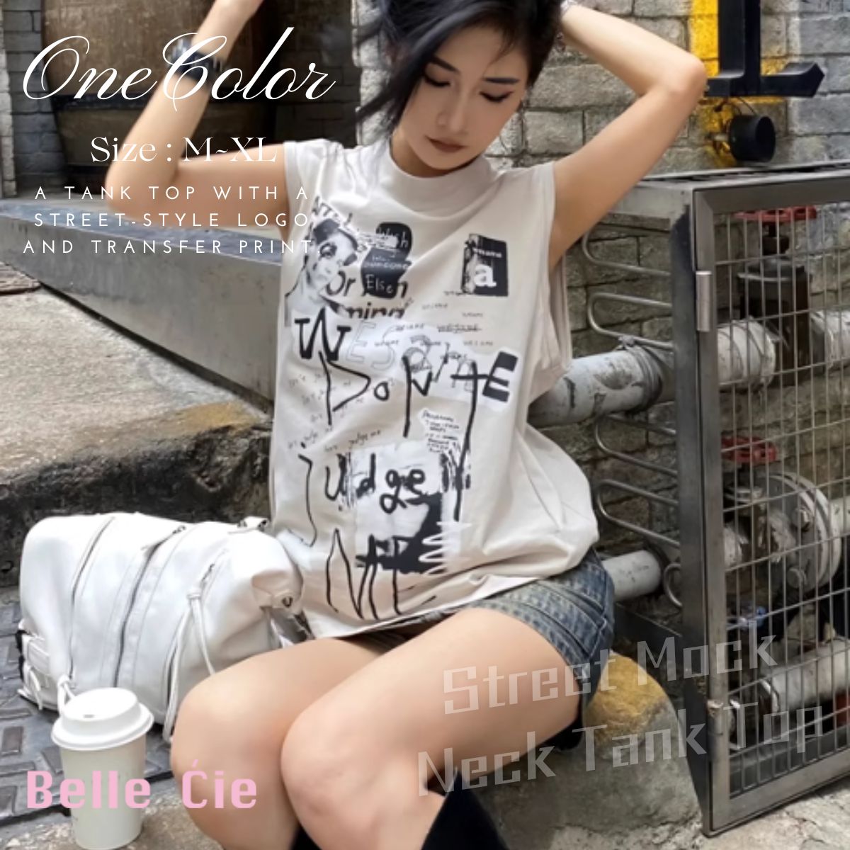 タンクトップ Tシャツ ノースリーブ ストリート パンク ロック レディース 韓国ファッション かっ...