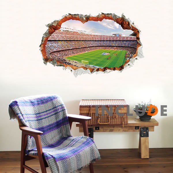 ウォールステッカー 壁 壁穴 破壊 サッカー サッカー場 競技場