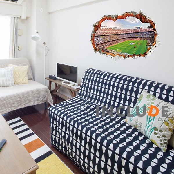 ウォールステッカー 壁 壁穴 破壊 サッカー サッカー場 競技場