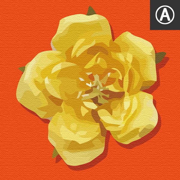 アートパネル ファブリックボード 黄色の花 花 オレンジの花 竹 水墨画