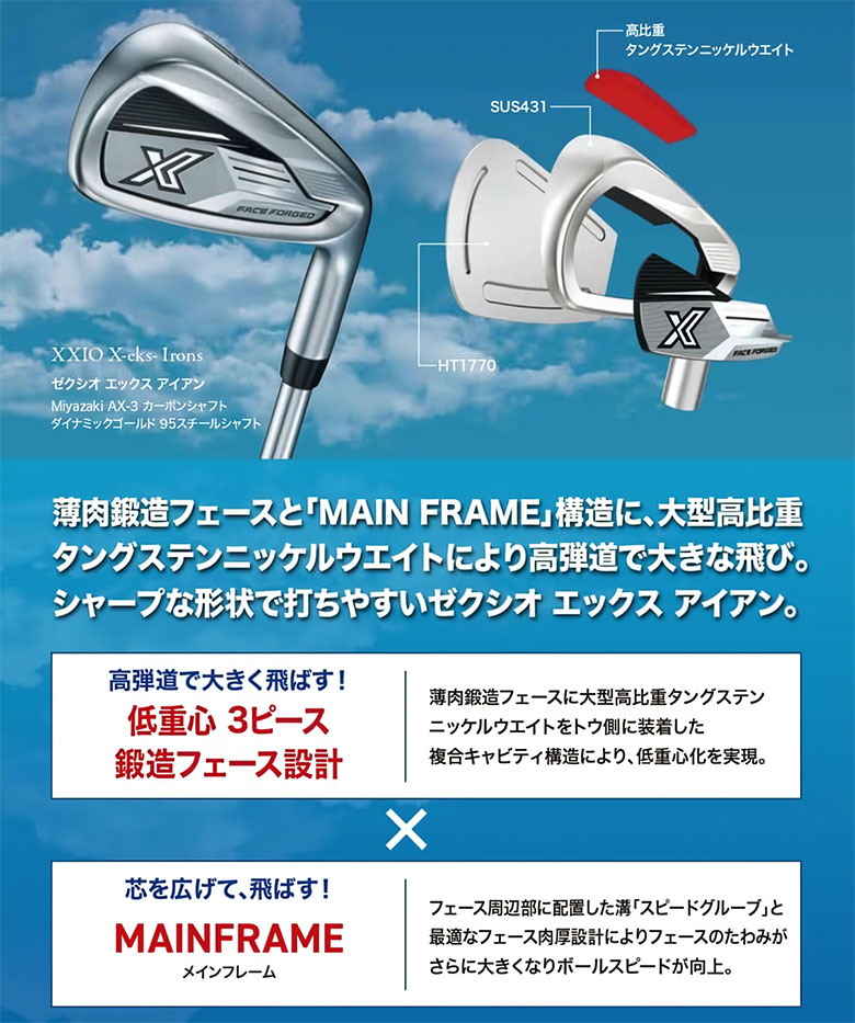 DUNLOP ダンロップ ゼクシオ X-eks アイアンセット 5本組(6-P