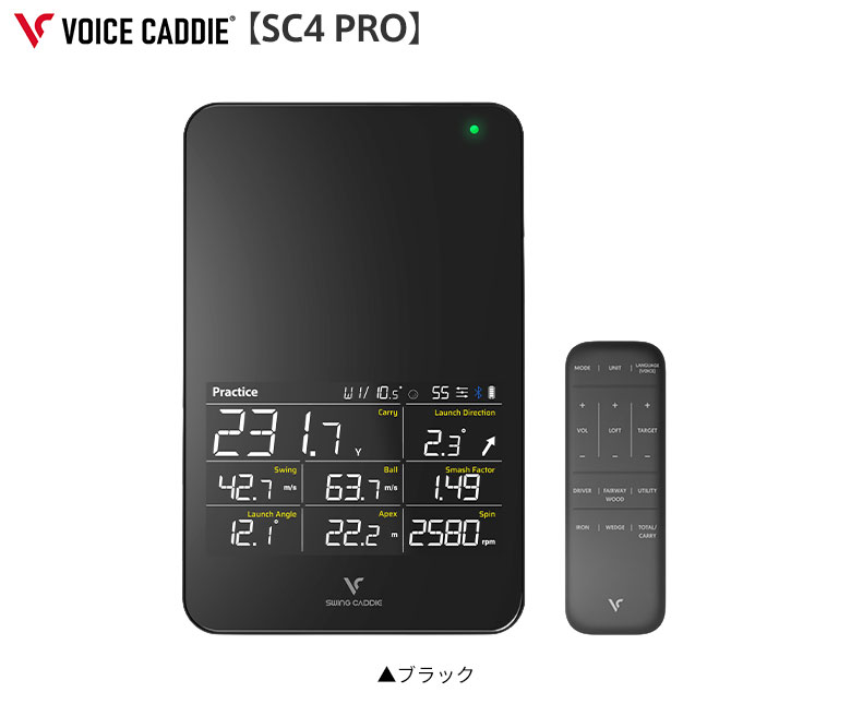 ボイスキャディ　SC 4 ゴルフ用距離計 VOICE CADDIE（ボイスキャディ） SC4 PRO 距離計測器 ブラック : テレ