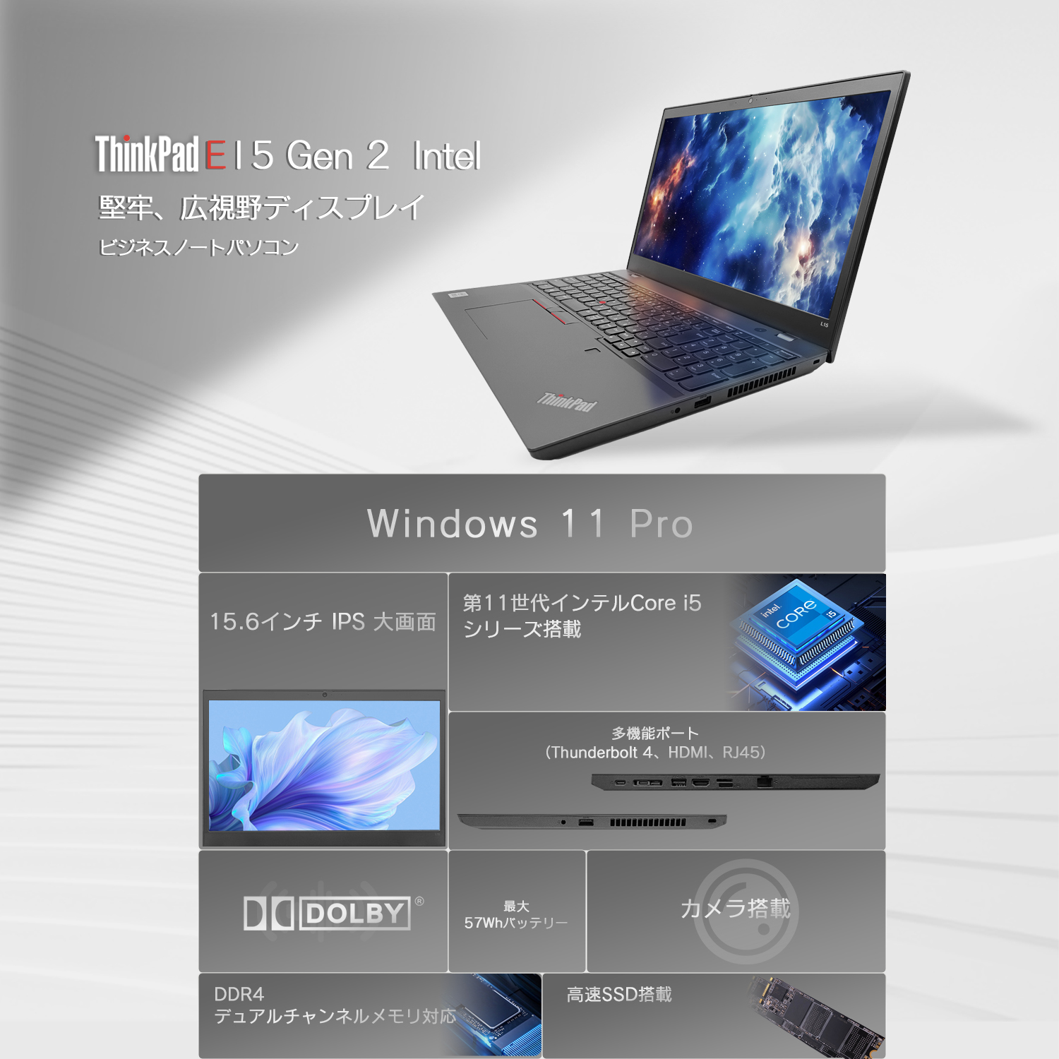訳あり特価／インテル第11世代】Lenovo ThinkPad E15